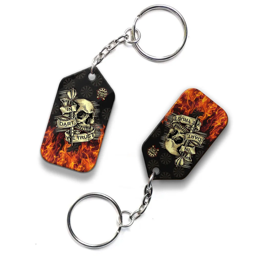 In Dart We Trust Keychain For Darts Player