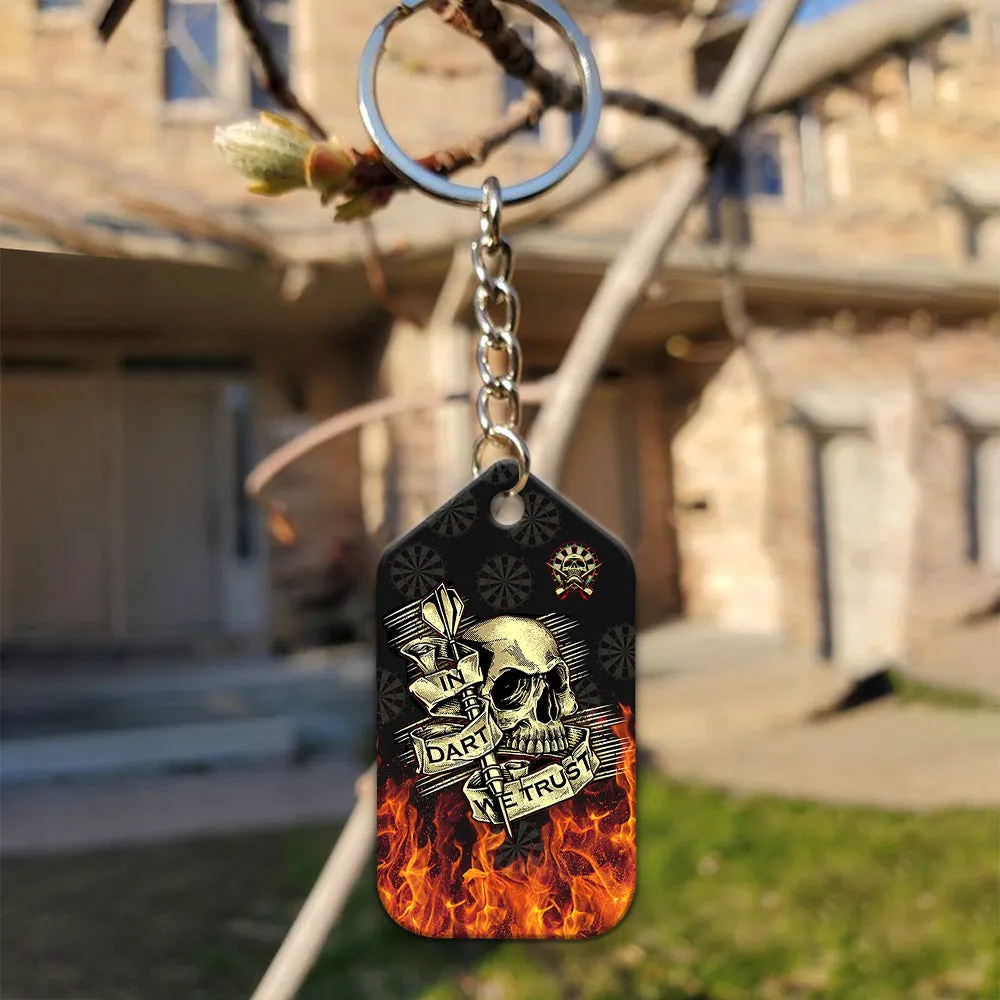 In Dart We Trust Keychain For Darts Player