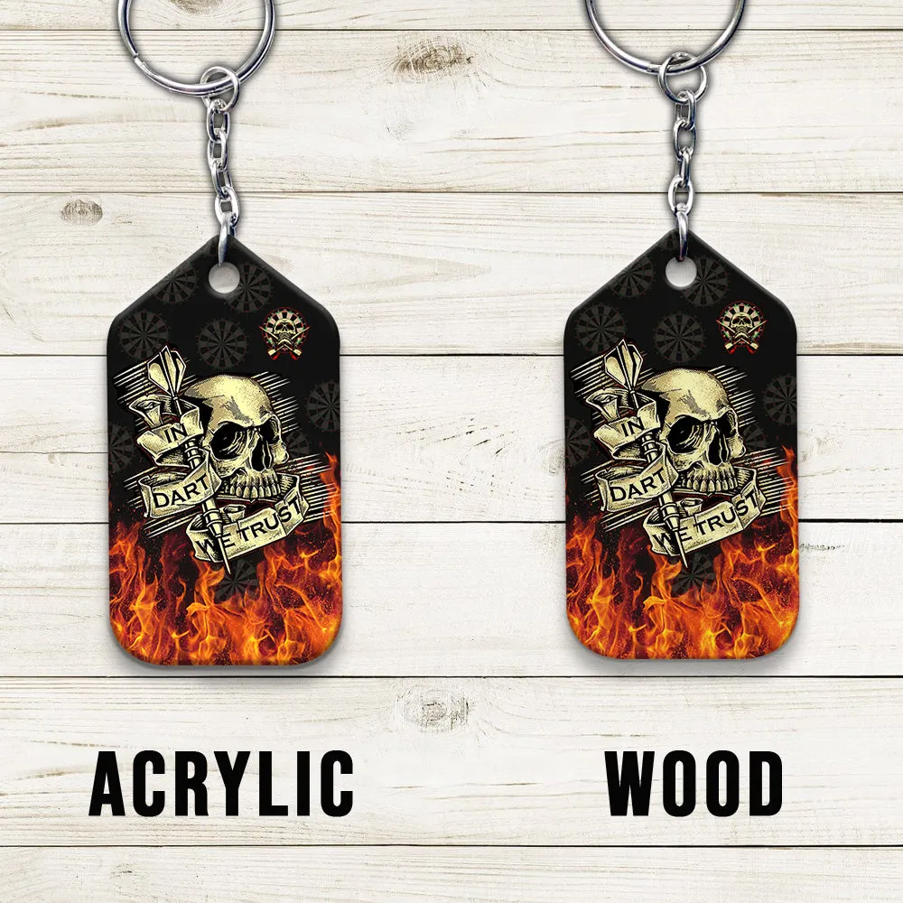 In Dart We Trust Keychain For Darts Player
