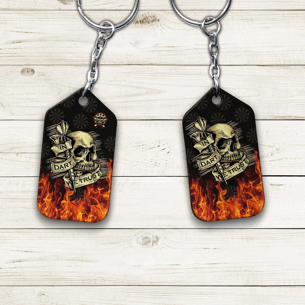 In Dart We Trust Keychain For Darts Player