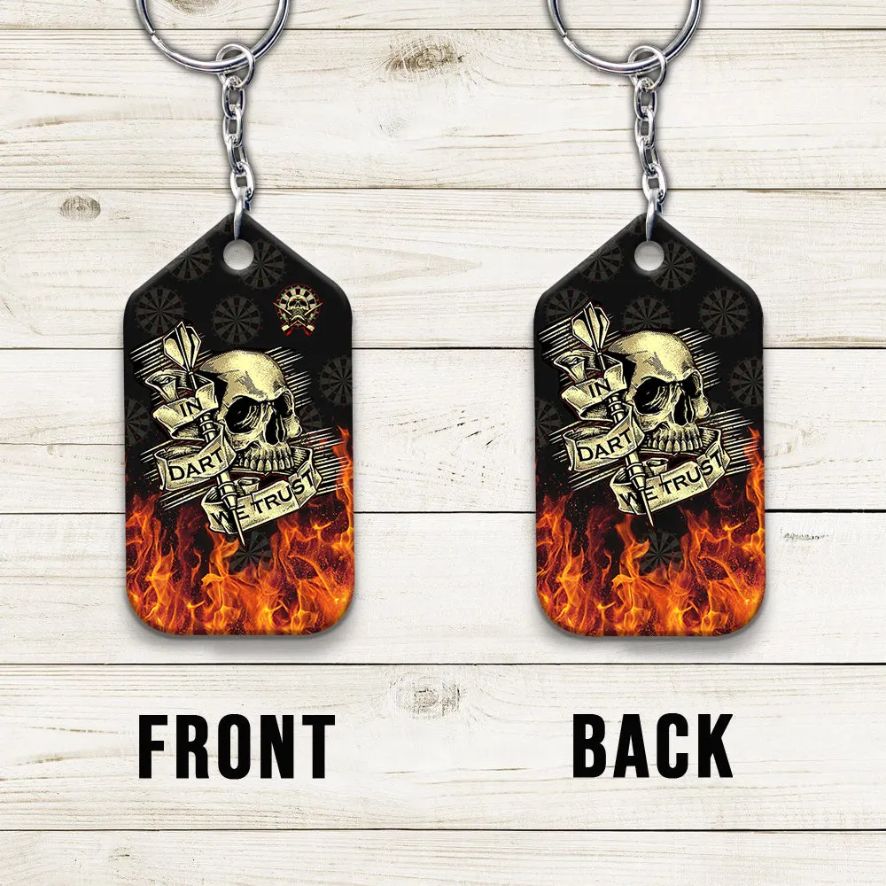 In Dart We Trust Keychain For Darts Player