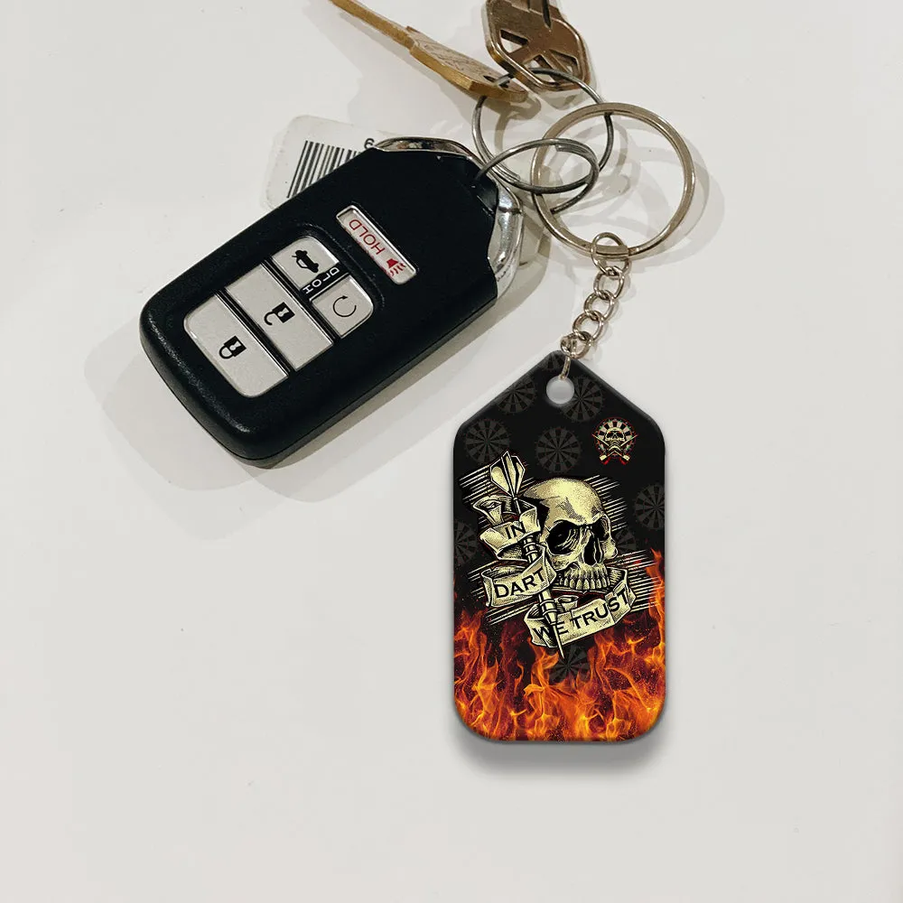 In Dart We Trust Keychain For Darts Player