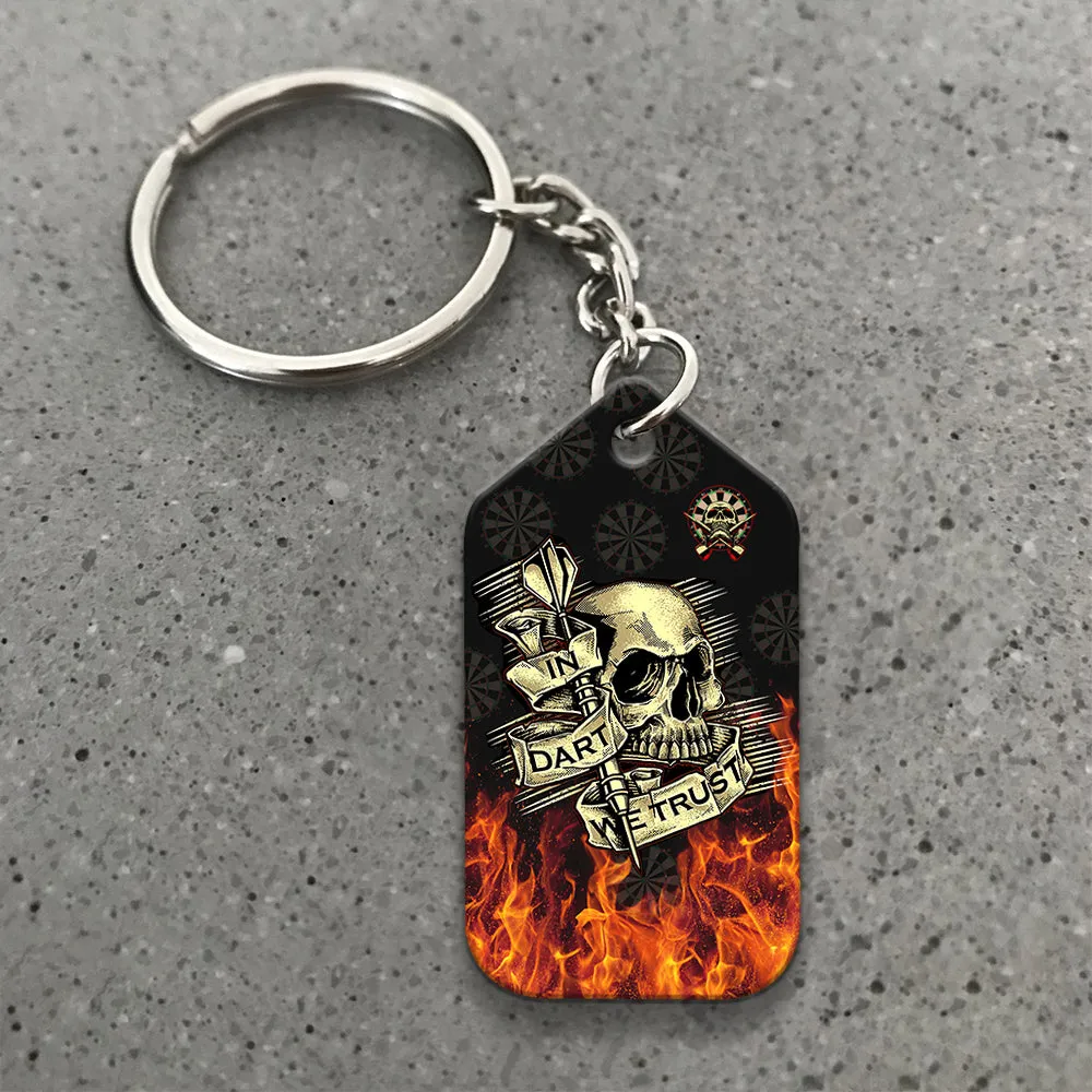 In Dart We Trust Keychain For Darts Player