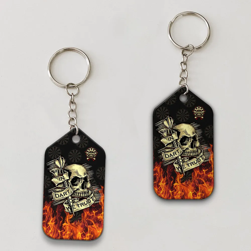 In Dart We Trust Keychain For Darts Player