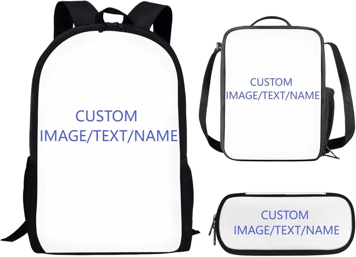 Independence Day Theme 3Pcs Backpack for Kids Boys Girls,Bald Eagle American Flag Elementary Middle Hight School Bookbags College Daypack Travel Casual Shoulder Bag Lunch Pen Bag Set, Black