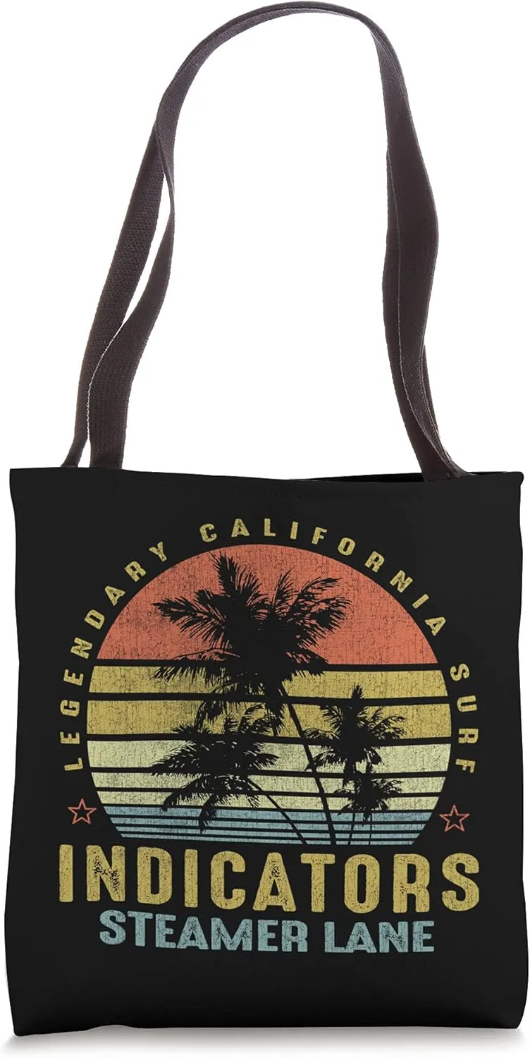 Indicators Retro Palm Sunset - Beach Gift Tote Bag