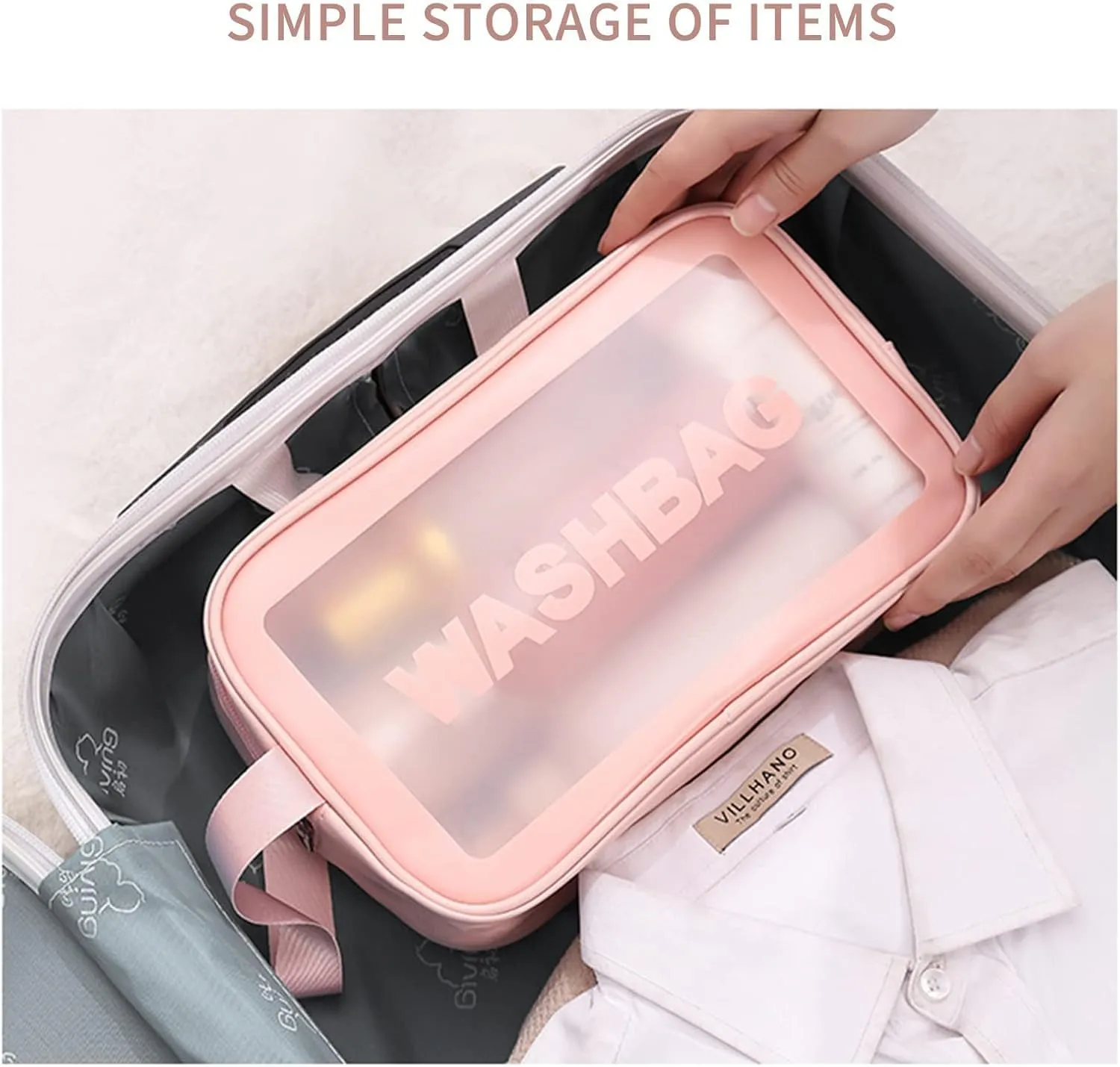 INFLUX 3-Piece Travel Wash Bag Set for Women -Storage Bag for Travel Essentials, Women's Handbags & Shoulder Bags, Travel Bag, and Beach Bag - Perfect Bag Organizer and Luggage Bag Solution