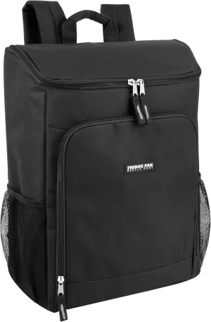 Insulated Cooler Backpack Food Delivery Bag with Drink Cup Holders, Pocket | Soft Sided Backpack Cooler Insulated Leak Proof 30 Can Travel Cooler Bag for Groceries, Camping, Beach (Coal Black)
