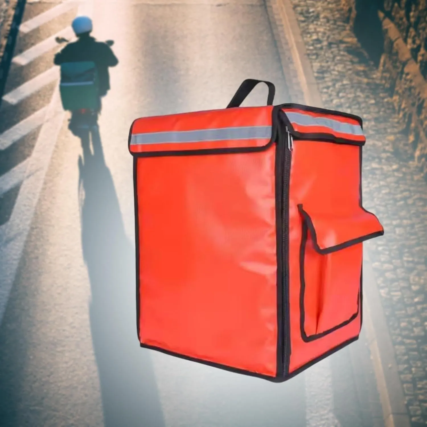 Insulated Food Delivery Backpack Food Delivery Backpack Thermal Food Bag Reusable Insulated Bag for Travel Commercial Outdoor, Red