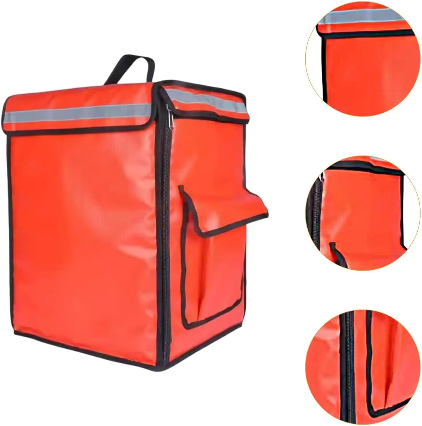 Insulated Food Delivery Backpack Food Delivery Backpack Thermal Food Bag Reusable Insulated Bag for Travel Commercial Outdoor, Red