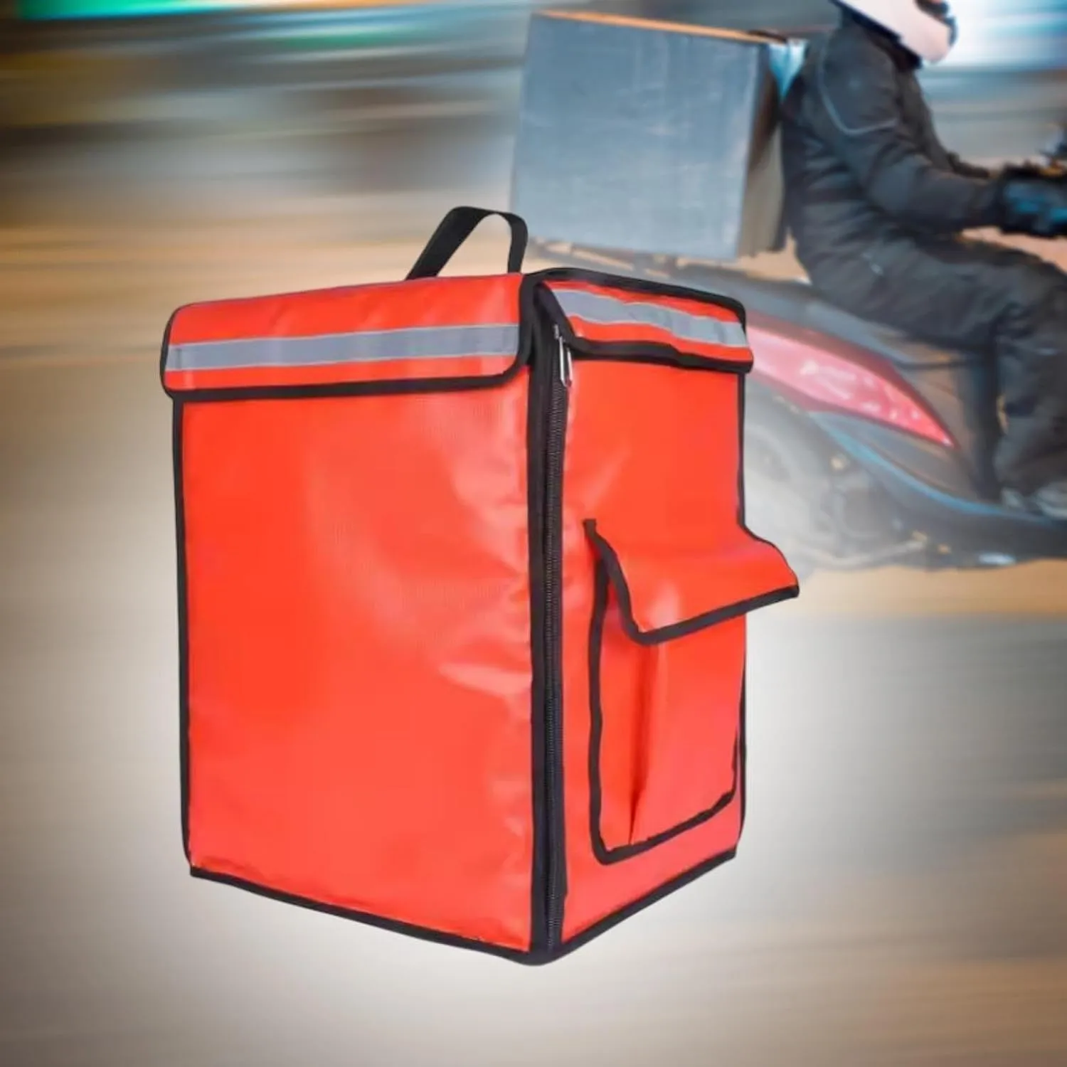 Insulated Food Delivery Backpack Food Delivery Backpack Thermal Food Bag Reusable Insulated Bag for Travel Commercial Outdoor, Red