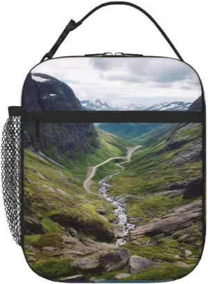 Insulated Lunch Bag Lunch box for Women Men Reusable Cooler Bag Norway terrain Lunch Tote Bag for Work