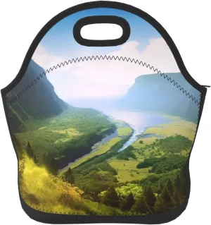 Insulated Lunch Bag Lunch box for Women Men Reusable Cooler Bag Valley Lunch Bag Soft Neoprene Lunch Tote Bag Leakproof Lunchbox for Work Travel Picnic Office