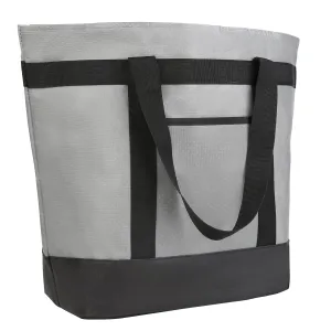 Insulated Reusable Tote Bag for Grocery Shopping for Women/Men, Pizza/Food Delivery Bag to Keep Food Cold/Hot for Uber Eats/Doordash/Grubub, Cooler bags for Travel/Beach/Picnic, Grey