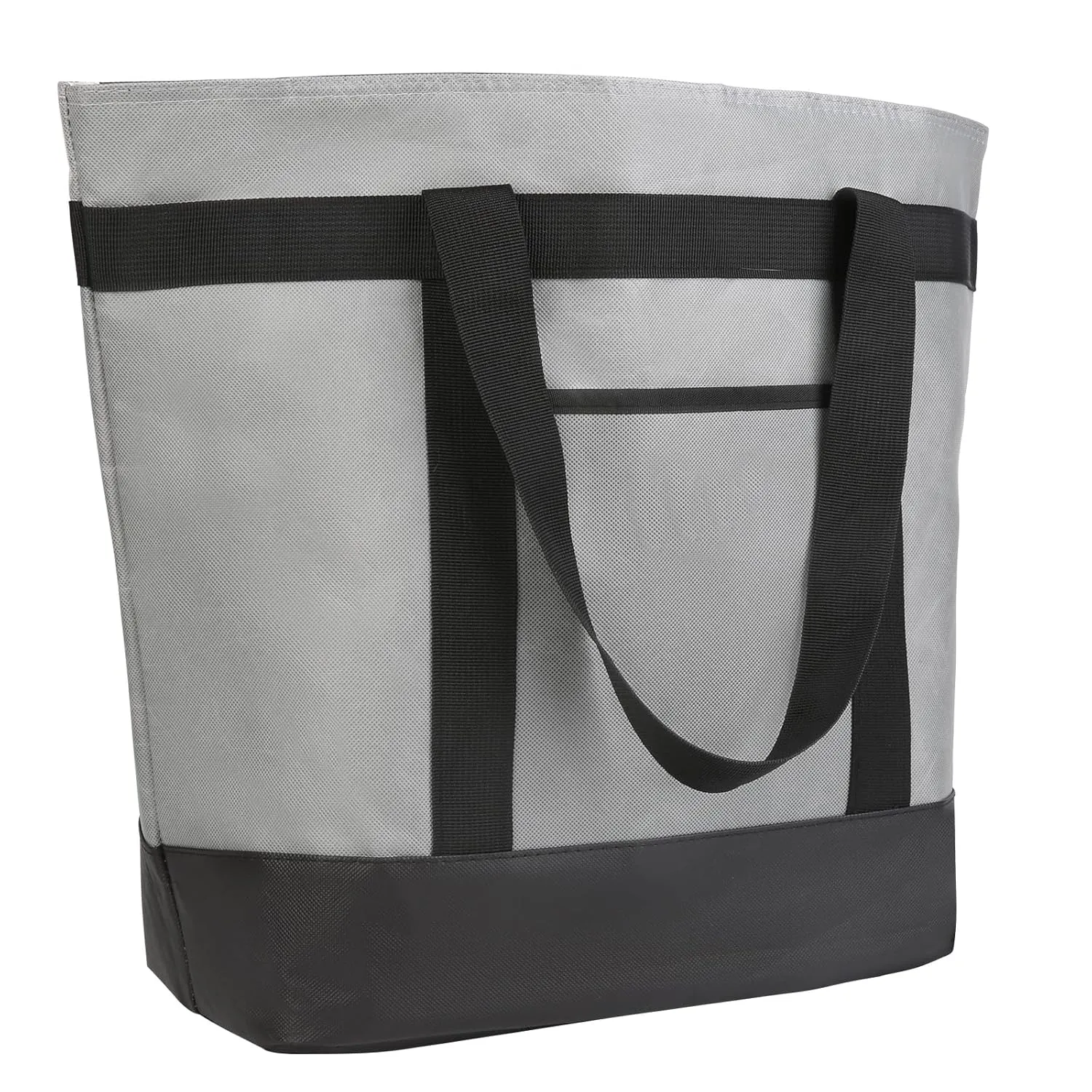 Insulated Reusable Tote Bag for Grocery Shopping for Women/Men, Pizza/Food Delivery Bag to Keep Food Cold/Hot for Uber Eats/Doordash/Grubub, Cooler bags for Travel/Beach/Picnic, Grey