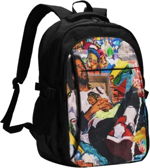 J Musics Cole Backpack with USB Charing Port Laptop Daypack Travel Bag Classic Laptop Backpack