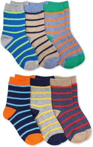 Jefferies Socks Boys' Stripe Pattern Crew Socks 6 Pack