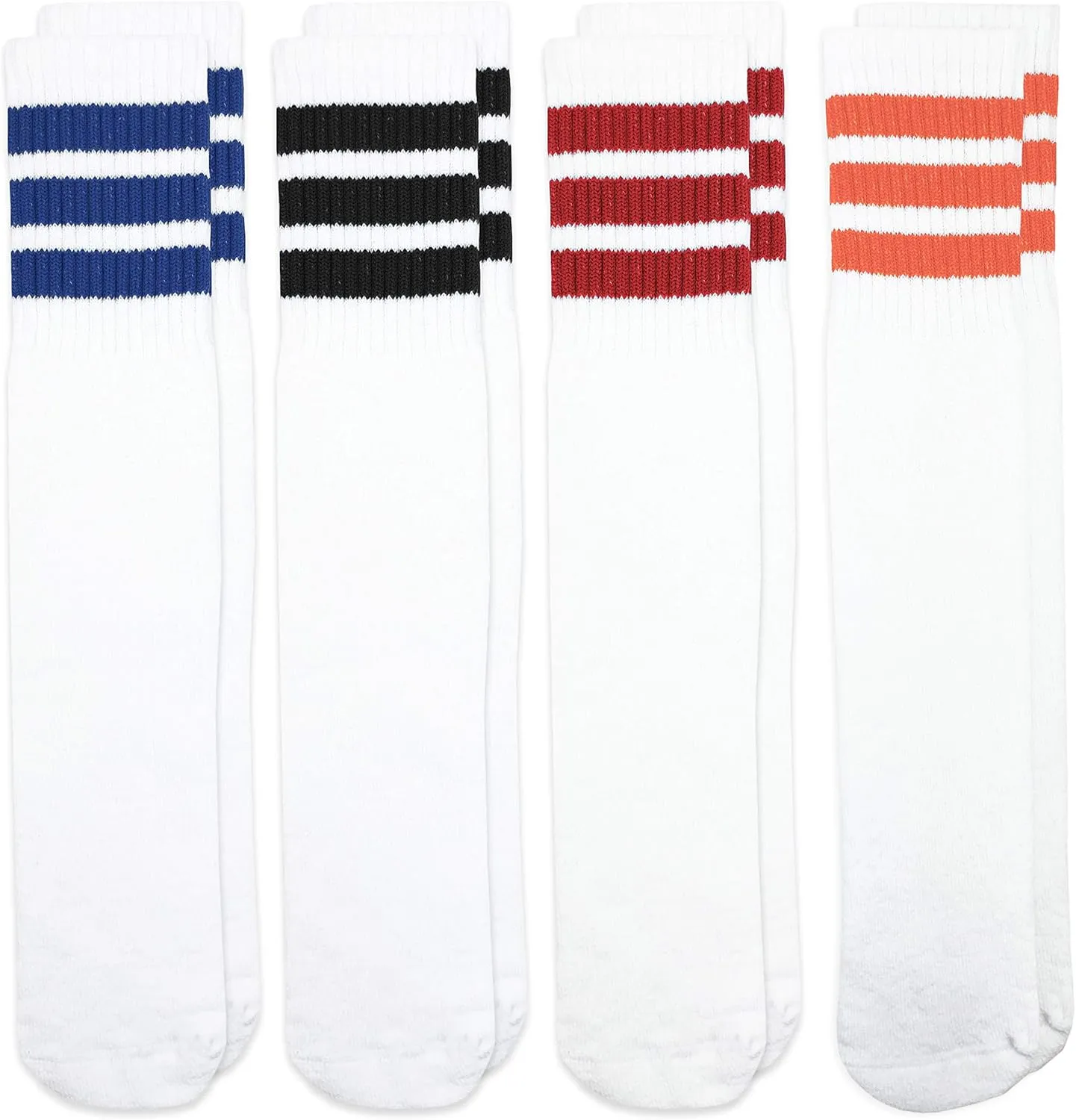 Jefferies Socks Kids' Boys Girls Unisex Stripe Assorted Knee High Tube Socks 4 Pack