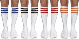 Jefferies Socks Kids' Boys Girls Unisex Stripe Assorted Knee High Tube Socks 4 Pack