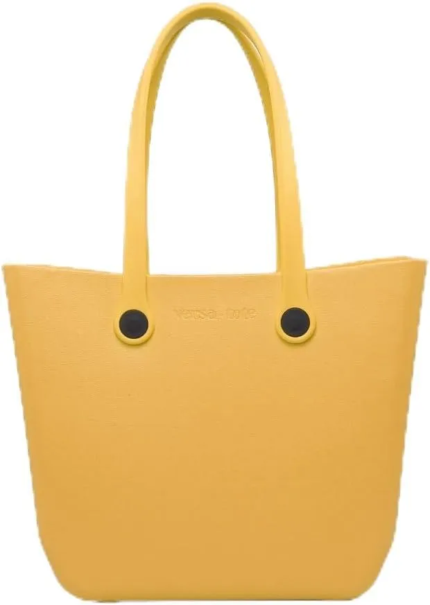JEN & CO. Vira Versa Tote Bag, Light Pink - Large Utility Bag, Grocery, Beach, Rubber Tote Bags with Interchangeable Straps