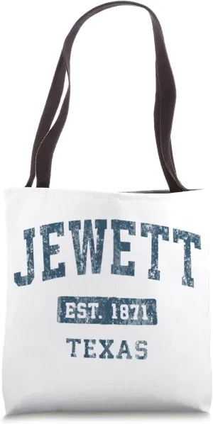 Jewett Texas TX Vintage Sports Established Navy Design Tote Bag