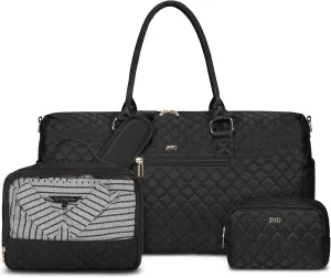JFFD Travel Duffle Bag, Weekender Bag for Women, Carry on Overnight Bag with Shoe Compartment, Gym Duffel Bag with Wet Pocket, Mommy Hospital Bags for Labor and Delivery 3PCS