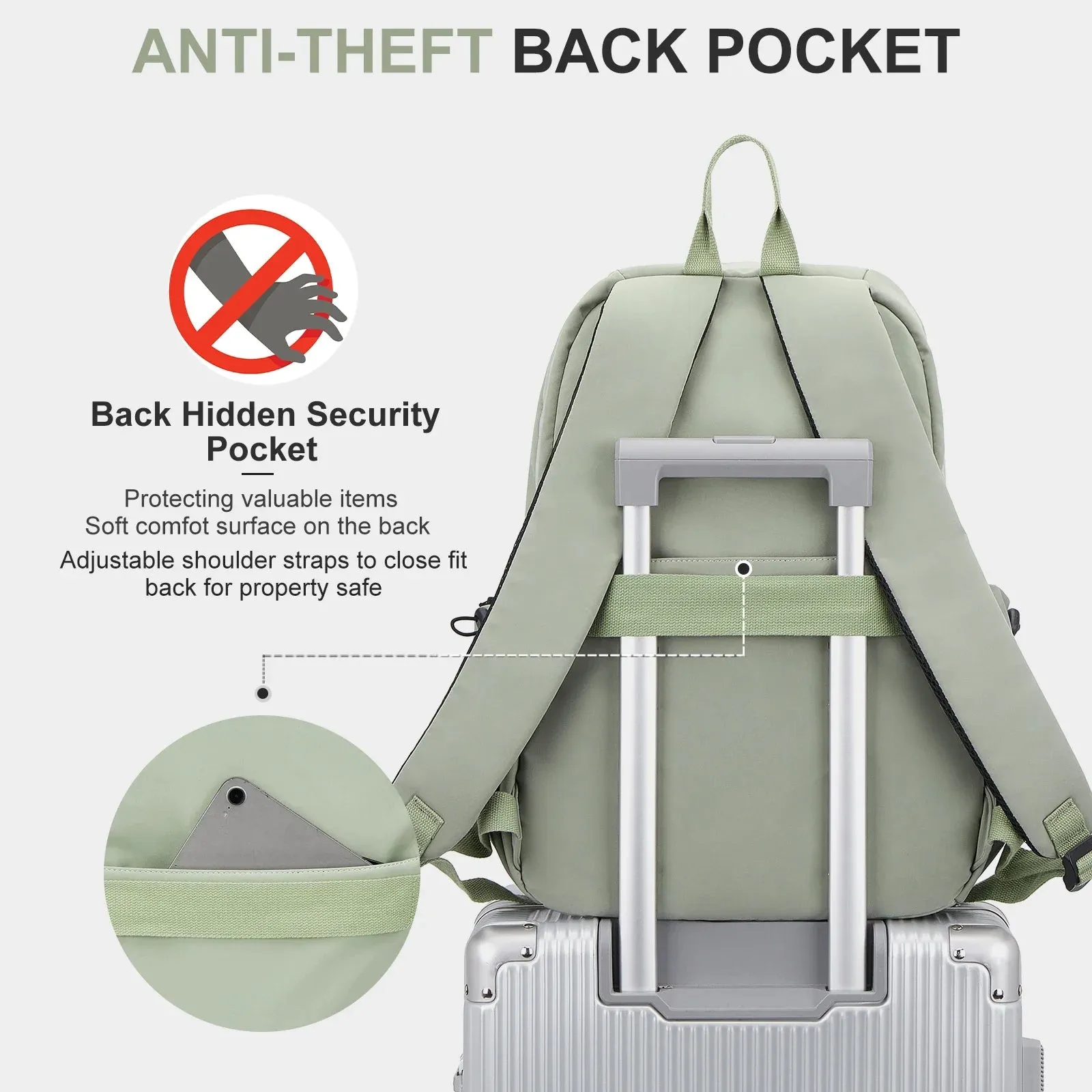 Jinna | Large Waterproof Anti-theft Laptop Travel Backpack