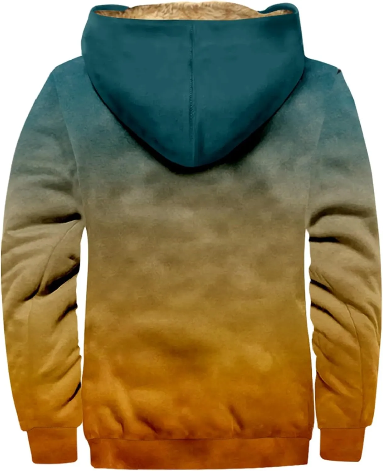 JJHAEVDY Mens Jacket Printed Full Zip Jacket Long Sleeve Fleece Lined Sweatshirt Loose Sports Hoodies Warm Hoodie with Pocket