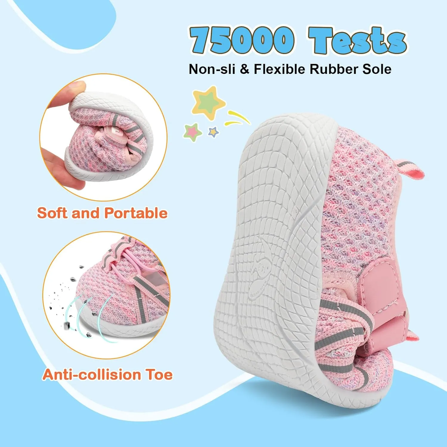 JOINFREE Toddler Sandals Boys Girls Breathable Closed Toe Water Beach Sandals Kids Wide Barefoot Summer Water Shoes Baby Walking Sneakers