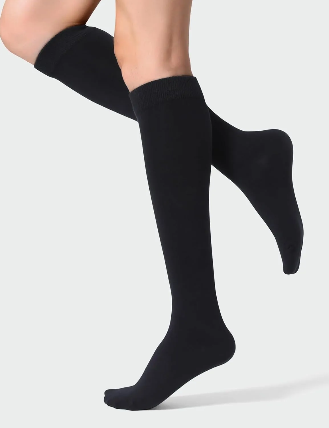 Joulli Women's Knee High Athletic Socks Stripe Tube Outdoor Sport Socks 1-3 Pairs