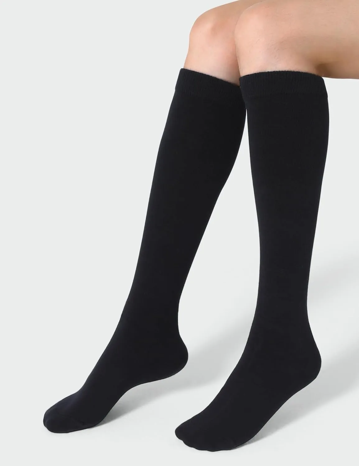 Joulli Women's Knee High Athletic Socks Stripe Tube Outdoor Sport Socks 1-3 Pairs