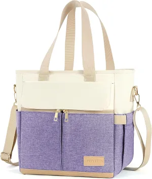 JOYHILL Lunch Bag for Women, Lunch Tote Leakproof Insulated Lunch Box with Shoulder Strap, Adult Reusable Lunch Cooler Tote Bags for Work Picnic Camping Beach (H-LIGHT PURPLE)