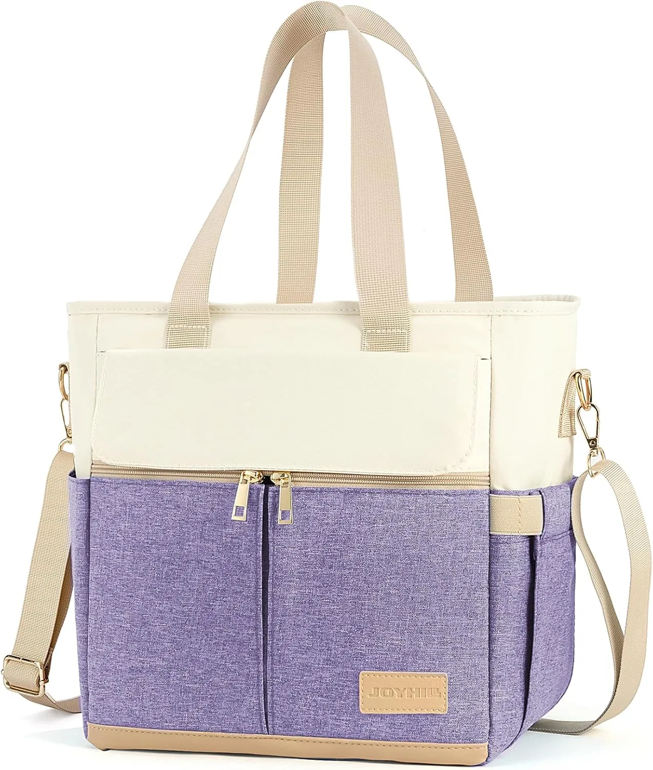 JOYHILL Lunch Bag for Women, Lunch Tote Leakproof Insulated Lunch Box with Shoulder Strap, Adult Reusable Lunch Cooler Tote Bags for Work Picnic Camping Beach (H-LIGHT PURPLE)