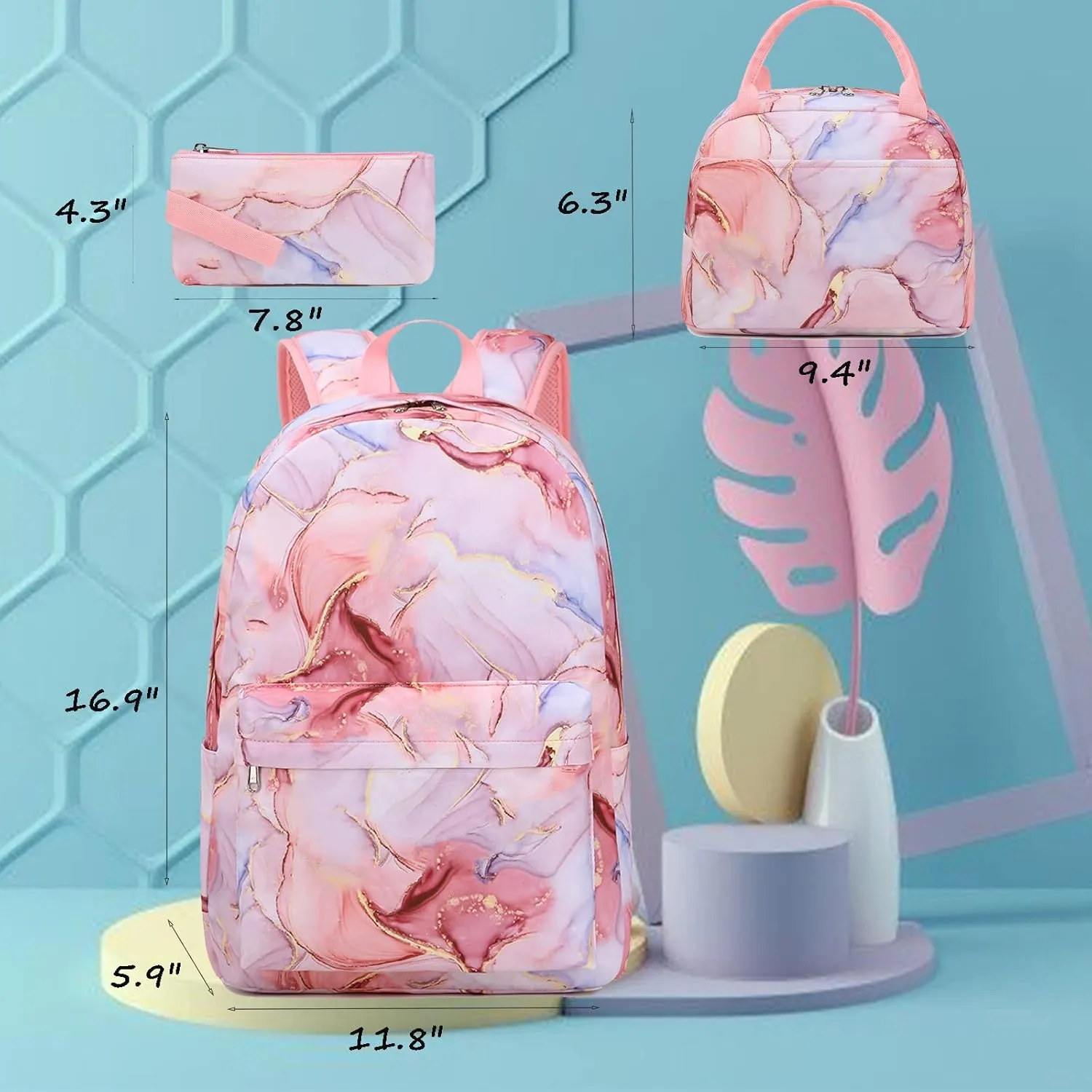 Jumpopack Backpack for Girls School Bag With Lunch Box - Kids Bookbag for Teen Girls