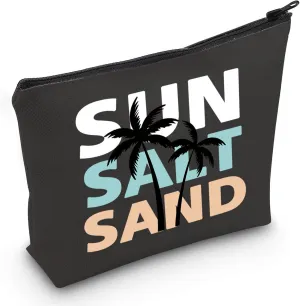 JXGZSO Summer Cosmetic Bag Sun Salt Sand Makeup Bag Beach Life Gift Summer Vacation Gift Spring Break Gift (Sun Salt Sand Bag)