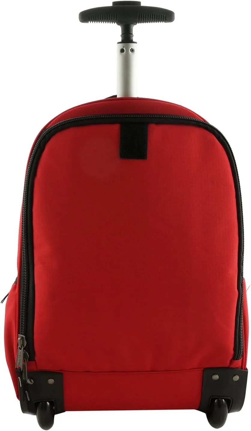 K-Cliffs Heavy Duty Rolling Backpack School Bookbag with Wheels Deluxe Wheeled Daypack