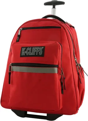 K-Cliffs Heavy Duty Rolling Backpack School Bookbag with Wheels Deluxe Wheeled Daypack