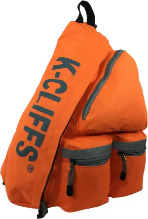 K-Cliffs Reflective Sling Backpack/Body Bag Messenger/Bag Daypack/School Student Book Bag with Safety, Bright, Stripe Orange