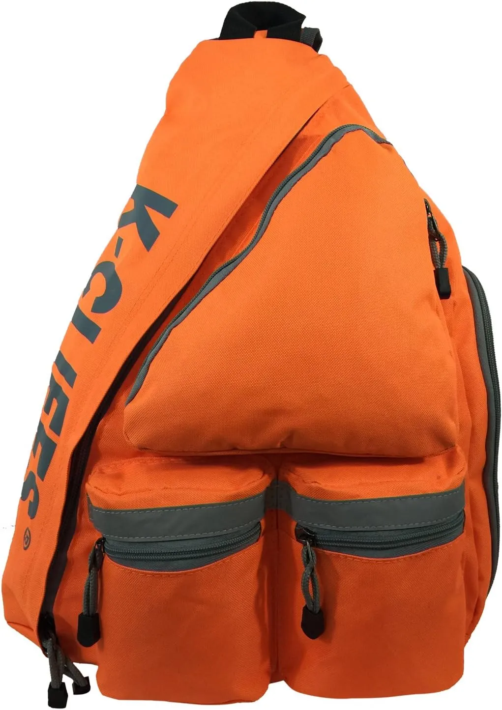K-Cliffs Reflective Sling Backpack/Body Bag Messenger/Bag Daypack/School Student Book Bag with Safety, Bright, Stripe Orange