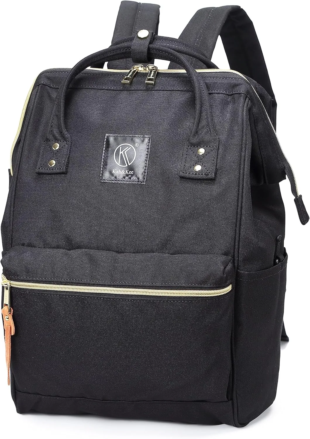 Kah&Kee Polyester Travel Backpack Functional Anti-theft School Laptop for Women Men (Black II, Medium)