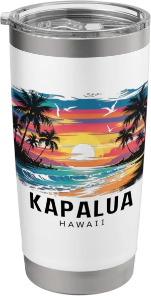 Kapalua Bay Hawaii Women Men Surfboarding Stainless Steel Insulated Tumbler