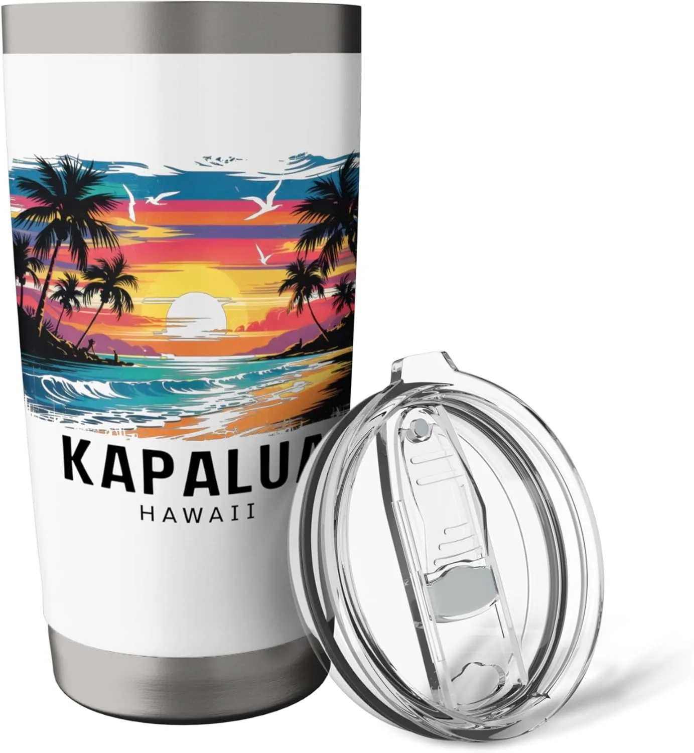 Kapalua Bay Hawaii Women Men Surfboarding Stainless Steel Insulated Tumbler
