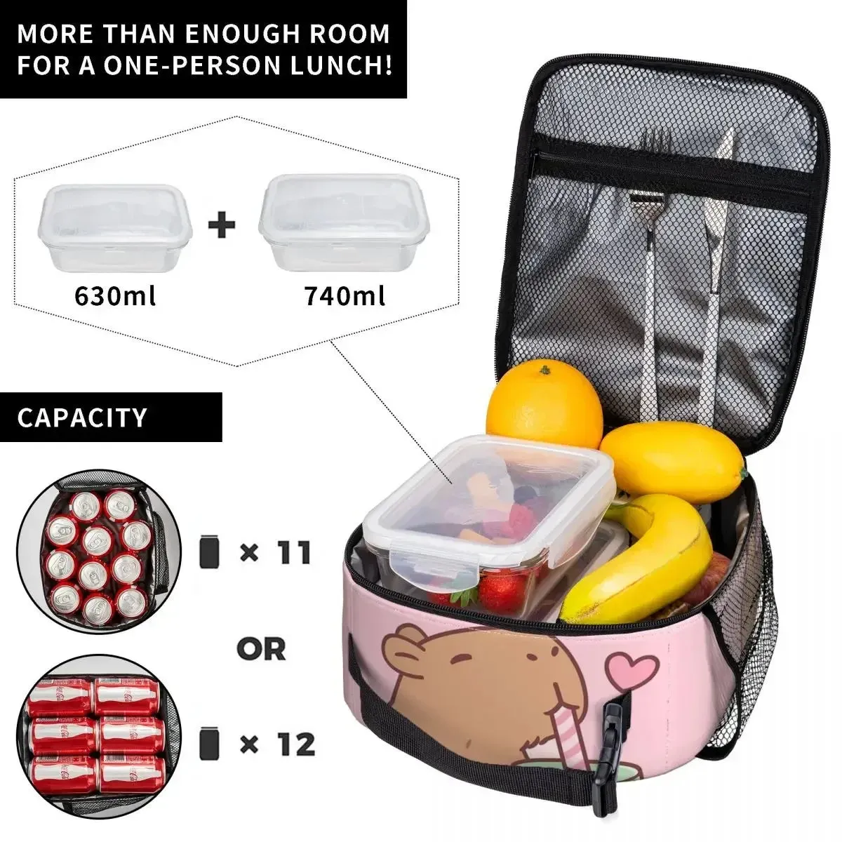 Kawaii Capybara Foam Tea Cooler Bag 🐾💕 - Insulated Lunch Box for Travel & Picnics! 🍱✨