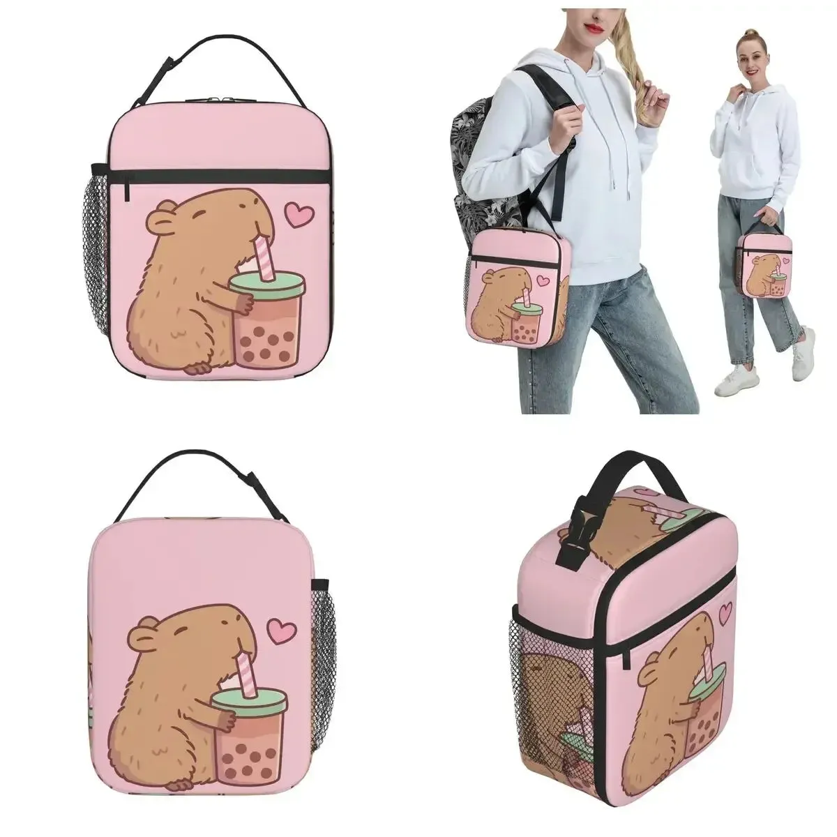 Kawaii Capybara Foam Tea Cooler Bag 🐾💕 - Insulated Lunch Box for Travel & Picnics! 🍱✨