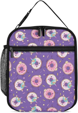 Kawaii Donuts Reusable Lunch Bag Insulated Portable Lunch Box Bag Leak Proof Dining Bag Lunch Box Container Tote Pattern173