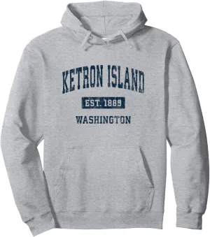 Ketron Island Washington WA Vintage Athletic Sports Design Pullover Hoodie