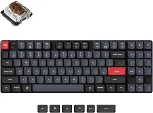 keychron K13 Pro Ultra-Slim QMK/VIA Wireless Mechanical Keyboard TKL Layout with Numpad Custom Programmable RGB with Hot-swappable Low-Profile Gateron Brown Switch Compatible with Mac Windows Linux