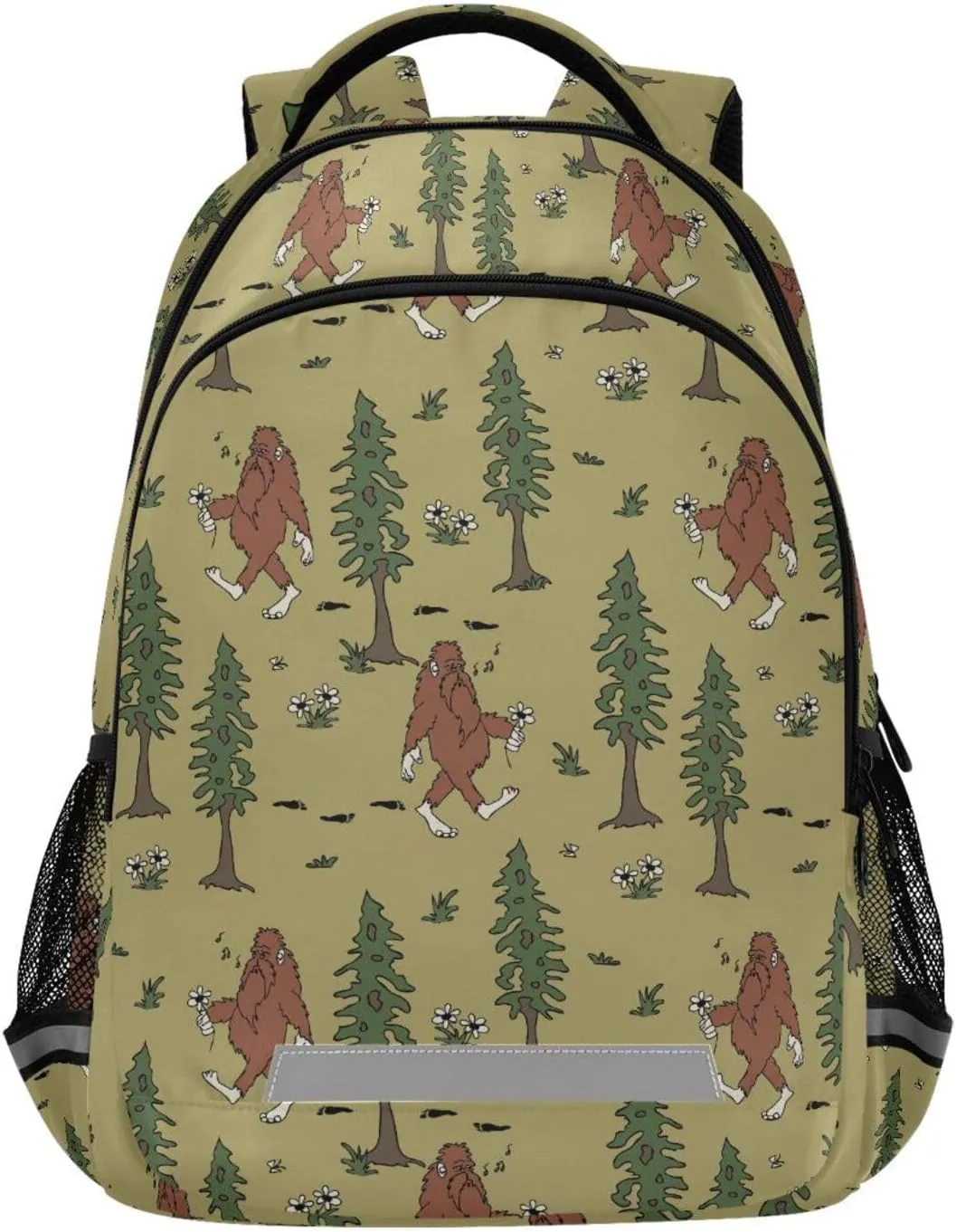 Kids Backpack for Boys Girls Bookbags Bigfoot School Backpack Elementary Bags Travel Daypack Lightweight Waterproof with Reflective Strip