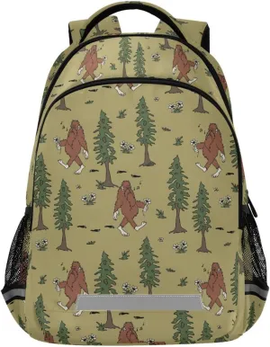 Kids Backpack for Boys Girls Bookbags Bigfoot School Backpack Elementary Bags Travel Daypack Lightweight Waterproof with Reflective Strip