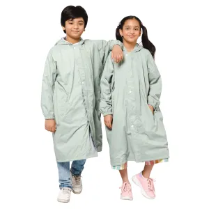 Kids Raincoat - Waterproof, Reversible with Hood | Includes Storage Bag | Age 9-10 years | Pista Green